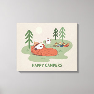 Peanuts Snoopy & Woodstock Sleeping Campers Canvas Print
