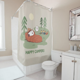 Peanuts   Snoopy & Woodstock Sleeping Campers Shower Curtain