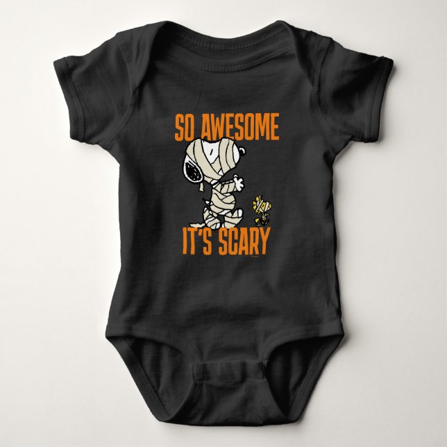 Peanuts | Snoopy & Woodstock So Awesome It's Scary Baby Bodysuit (Front)