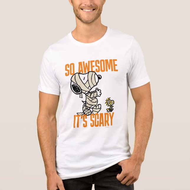 Peanuts | Snoopy & Woodstock So Awesome It's Scary Tri-Blend Shirt (Front)
