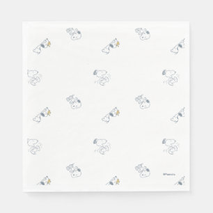 Peanuts   Snoopy & Woodstock Soft Grey Pattern Napkin