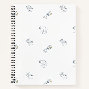 Peanuts   Snoopy & Woodstock Soft Grey Pattern Notebook