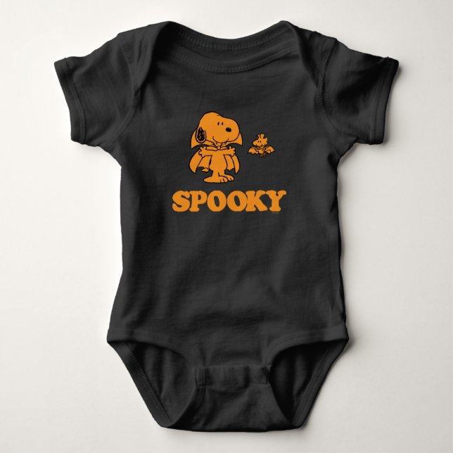 Peanuts | Snoopy & Woodstock Spooky Vampires Baby Bodysuit (Front)