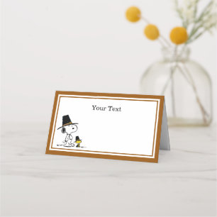 Peanuts Snoopy & Woodstock Thanksgiving Dinner Place Card