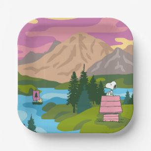 Peanuts   Snoopy & Woodstock The Great Outdoors Paper Plate