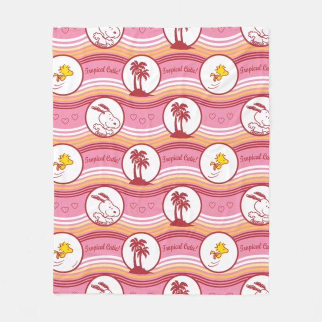 Peanuts | Snoopy & Woodstock Tropical Cutie Fleece Blanket (Front)