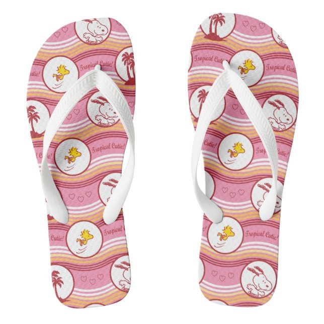 Peanuts | Snoopy & Woodstock Tropical Cutie Thongs (Footbed)