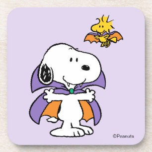 Peanuts Snoopy Woodstock Vampire Halloween Coaster