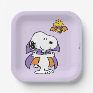 Peanuts Snoopy Woodstock Vampire Halloween Paper Plate
