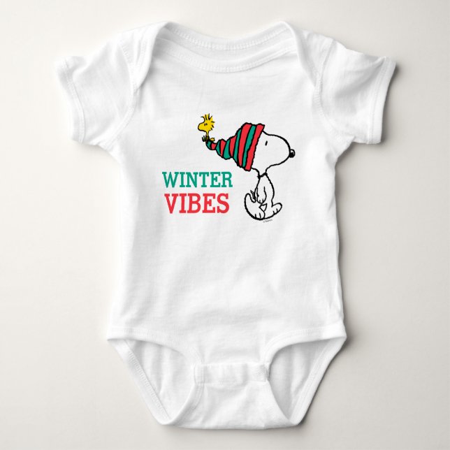 Peanuts | Snoopy & Woodstock Warm Wishes Baby Bodysuit (Front)
