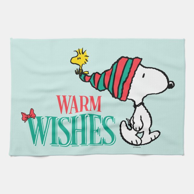 Peanuts | Snoopy & Woodstock Warm Wishes Tea Towel (Horizontal)
