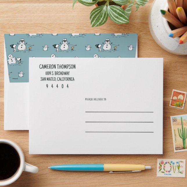 Peanuts | Snoopy & Woodstock Winter Break Pattern Envelope (Desk)