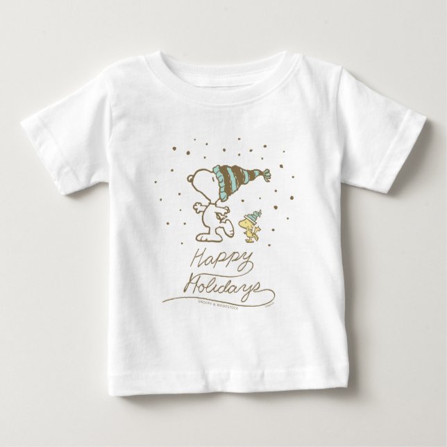 Peanuts | Snoopy & Woodstock Winter Skating Baby T-Shirt (Front)