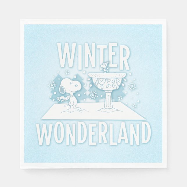 Peanuts | Snoopy & Woodstock Winter Wonderland Napkin (Front)