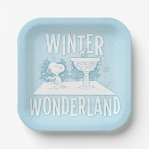 Peanuts   Snoopy & Woodstock Winter Wonderland Paper Plate