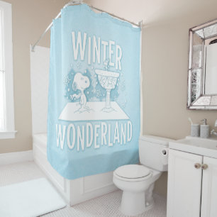 Peanuts   Snoopy & Woodstock Winter Wonderland Shower Curtain