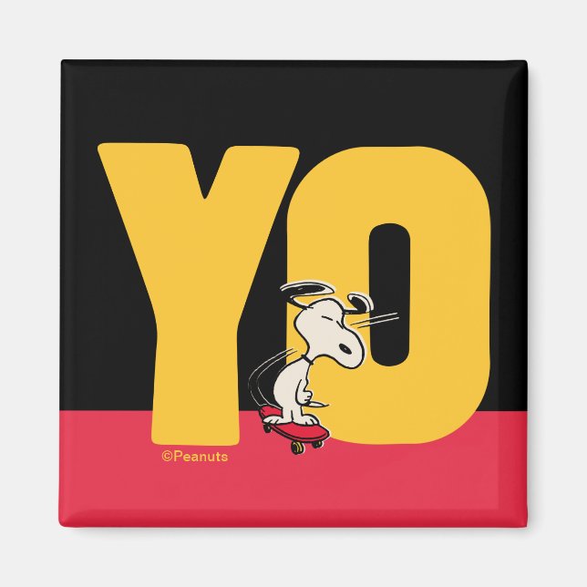 Peanuts | Snoopy YO Skateboard Magnet (Front)