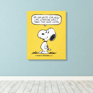 Peanuts Snoopy You Can't Waist Your Whole Life Canvas Print
