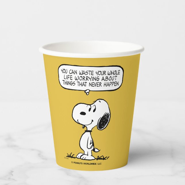 Peanuts | Snoopy You Can't Waist Your Whole Life Paper Cups (Front)