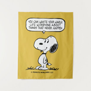 Peanuts   Snoopy You Can't Waist Your Whole Life Tapestry
