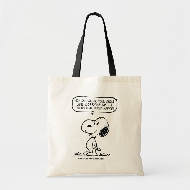 Peanuts | Snoopy You Can't Waist Your Whole Life Tote Bag (Front)