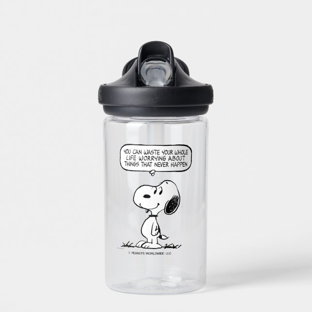 Peanuts | Snoopy You Can't Waist Your Whole Life Water Bottle (Front)