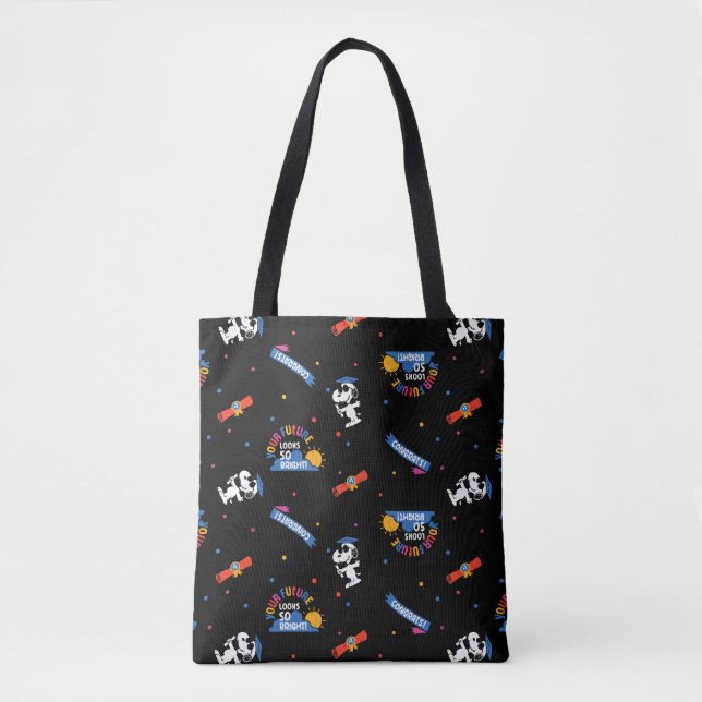 Peanuts Snoopy Your Future Looks Bright Graduation Tote Bag (Front)