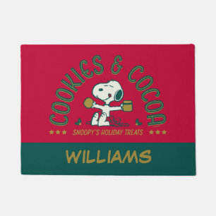 Peanuts   Snoopy's Cookies & Cocoa   Add Your Name Doormat