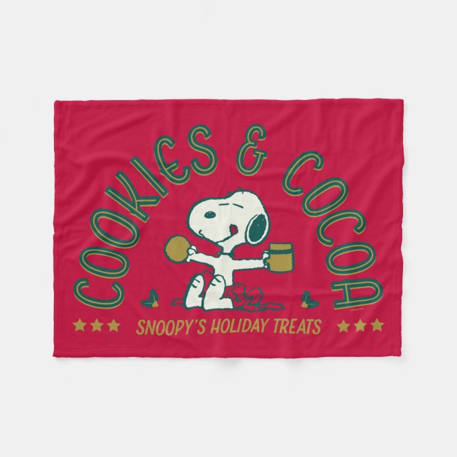 Peanuts | Snoopy's Cookies & Cocoa Fleece Blanket (Front (Horizontal))