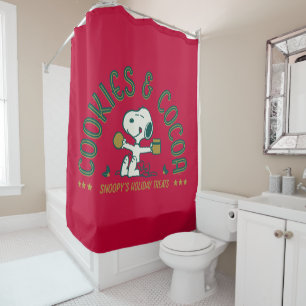 Peanuts   Snoopy's Cookies & Cocoa Shower Curtain