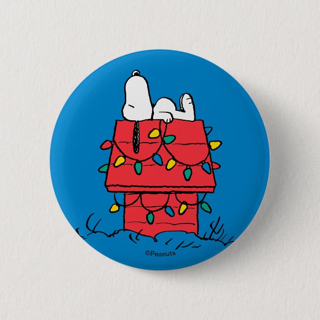 Peanuts | Snoopy's Dog House With Lights 6 Cm Round Badge (Front)