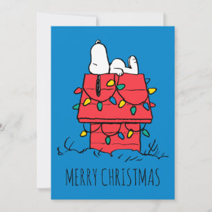 Peanuts Snoopy's Dog House With Lights Holiday Card