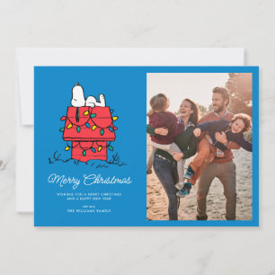 Peanuts Snoopy's Dog House With Lights Holiday Card