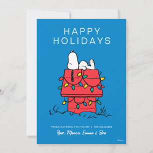 Peanuts Snoopy's Dog House With Lights Holiday Card