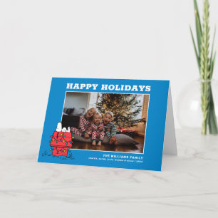 Peanuts Snoopy's Dog House With Lights Holiday Card