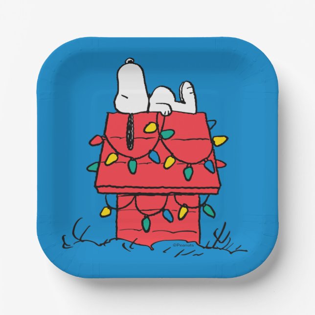 Peanuts | Snoopy's Dog House With Lights Paper Plate (Front)
