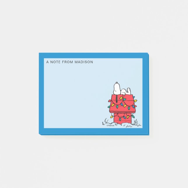 Peanuts | Snoopy's Dog House With Lights Post-it Notes (Front)