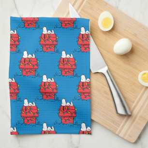 Peanuts   Snoopy's Dog House With Lights Tea Towel