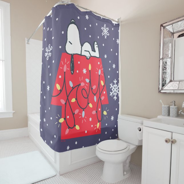 Peanuts | Snoopy's Holiday Dreamer Shower Curtain (In Situ)
