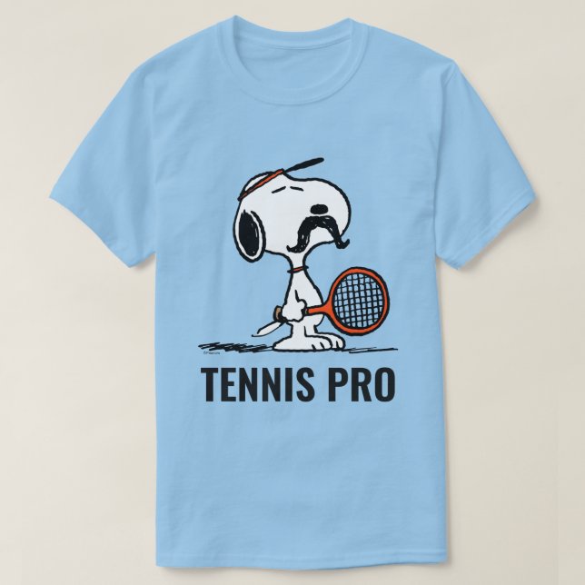 Peanuts | Snoopy's Moustache Playing Tennis T-Shirt (Design Front)