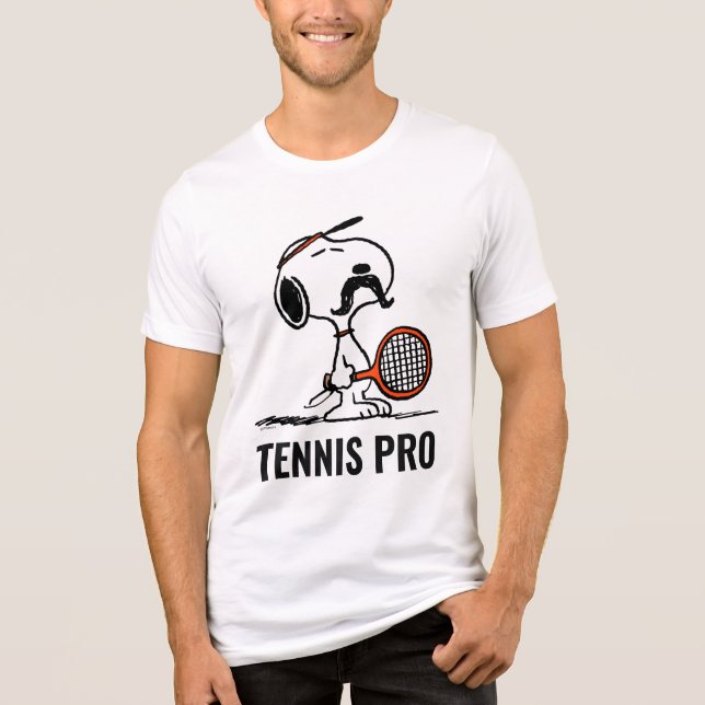 Peanuts | Snoopy's Moustache Playing Tennis Tri-Blend Shirt (Front)