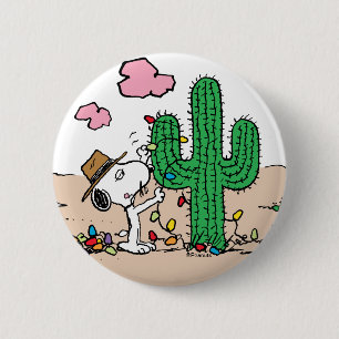 Peanuts   Spike Decorates for Christmas 6 Cm Round Badge