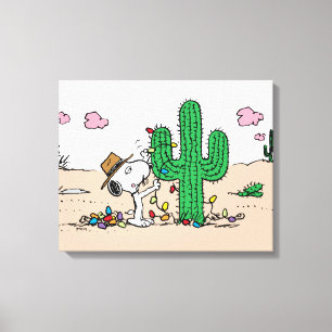 Peanuts Spike Decorates for Christmas Canvas Print