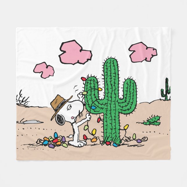Peanuts | Spike Decorates for Christmas Fleece Blanket (Front (Horizontal))