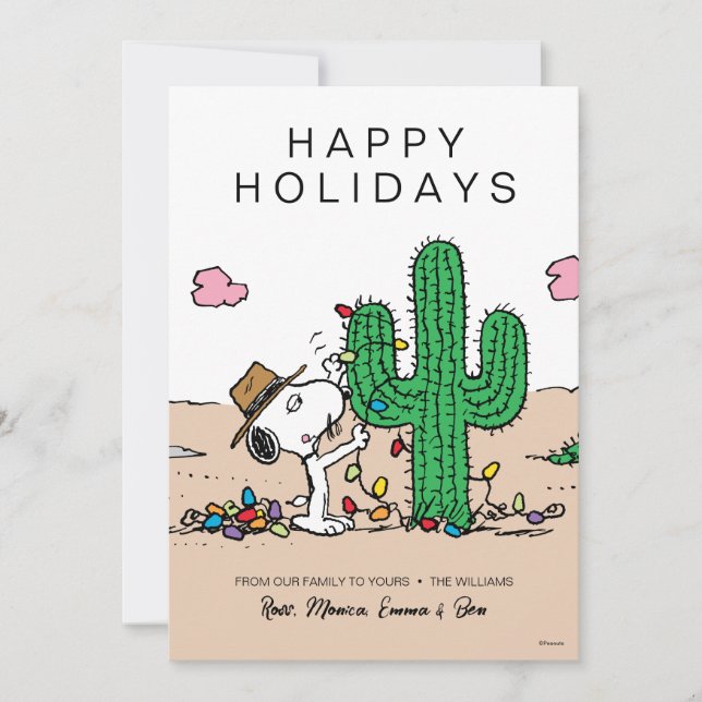 Peanuts | Spike Decorates for Christmas Holiday Card (Front)