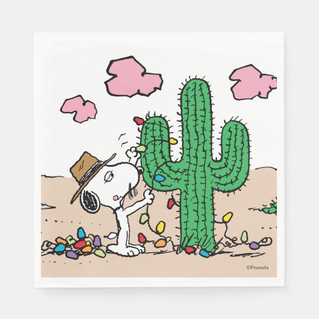 Peanuts | Spike Decorates for Christmas Napkin (Front)