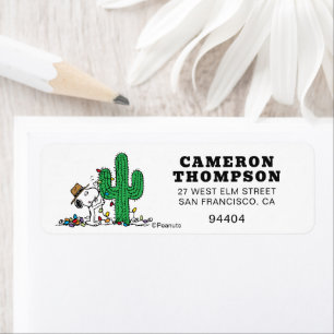 Peanuts   Spike Decorates for Christmas Return Address Label