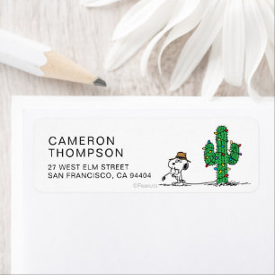 Peanuts   Spike Decorates for the Holiday Return Address Label