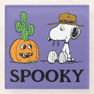Peanuts   Spike's Desert Halloween Glass Coaster