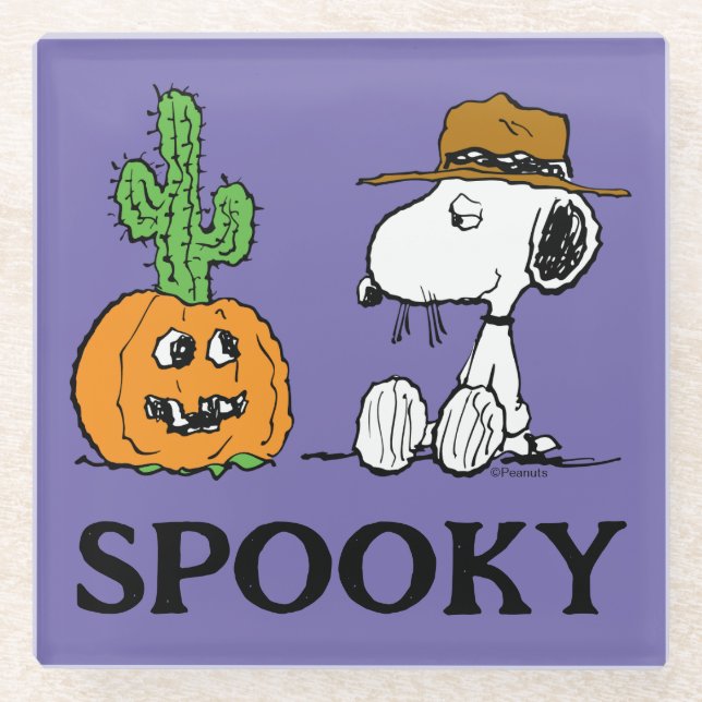 Peanuts | Spike's Desert Halloween Glass Coaster (Front)